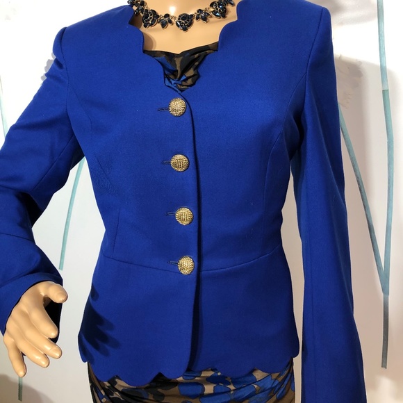 Unique blue chic jacquet - Picture 3 of 8